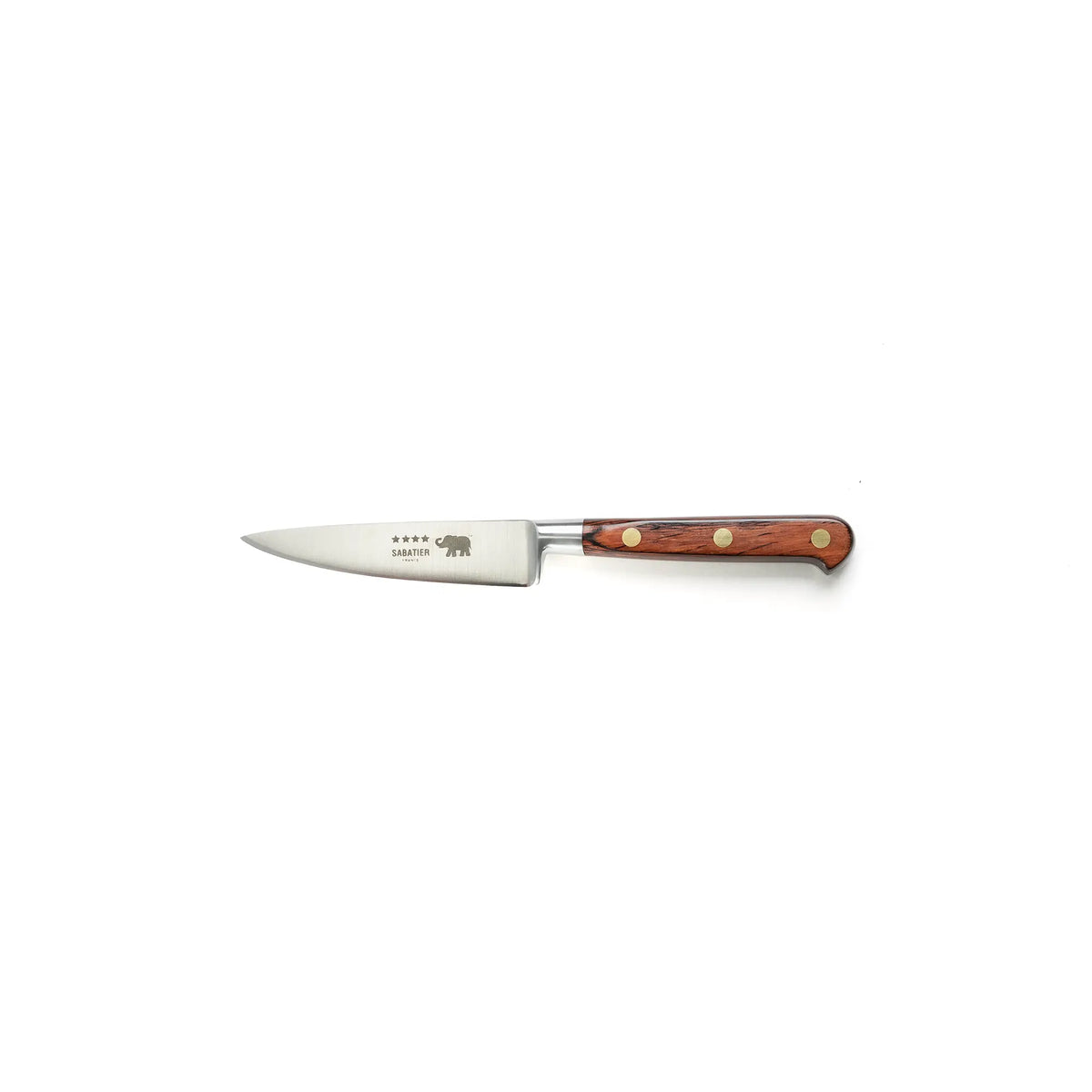 10cm forged carbon steel paring knife with red pakkawood handle