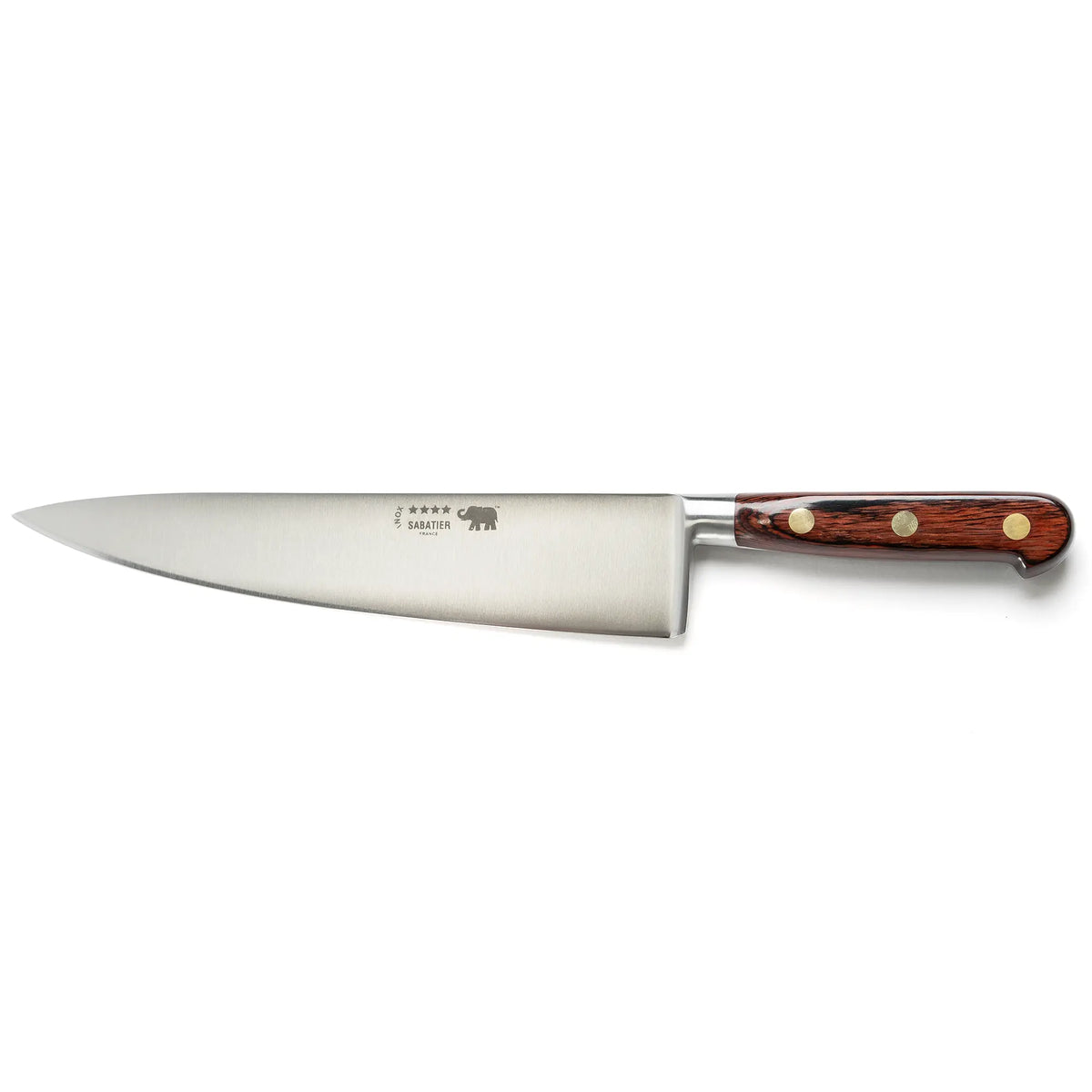 25cm forged chef's knife with red pakkawood handle