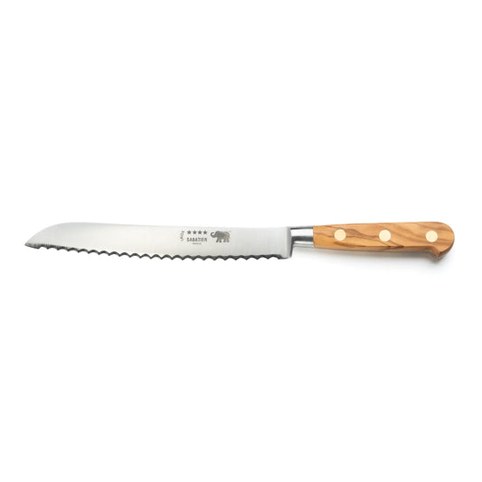 20cm forged bread knife with olivewood handle