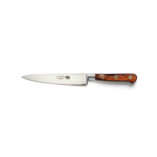 15cm forged slicer with red pakkawood handle