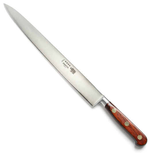 30cm forged slicer with red pakkawood handle