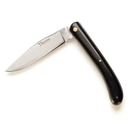 Thiern folding knife by Thiers-Issard with ebony handle, half open