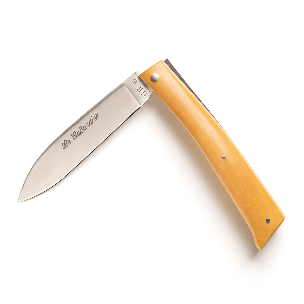Le Gabardier folding knife by Thiers-Issard with boxwood handle, half open