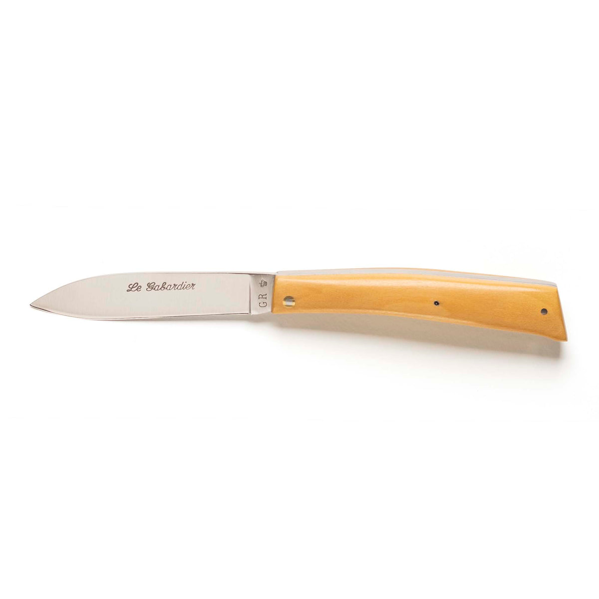 Le Gabardier folding knife by Thiers-Issard with boxwood handle, open, side view