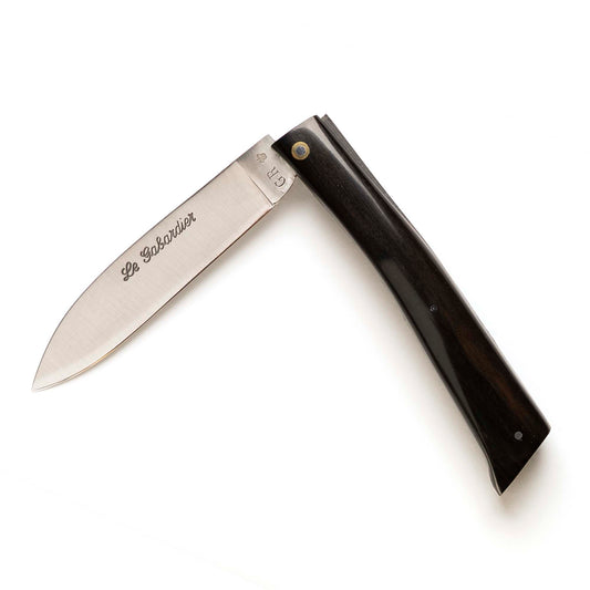 Le Gabardier folding knife by Thiers-Issard with ebony handle, half open