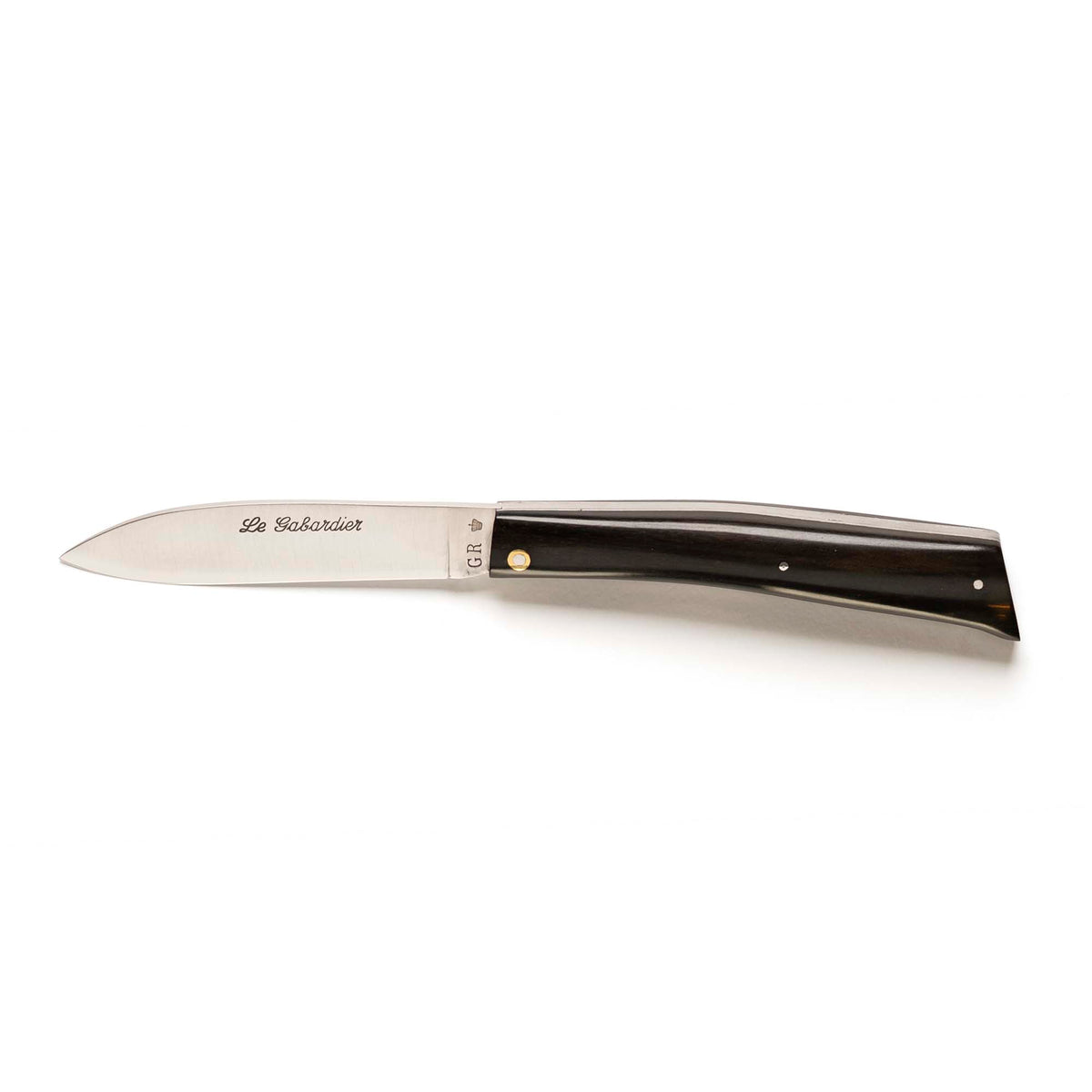 Le Gabardier folding knife by Thiers-Issard with ebony handle, open, side view