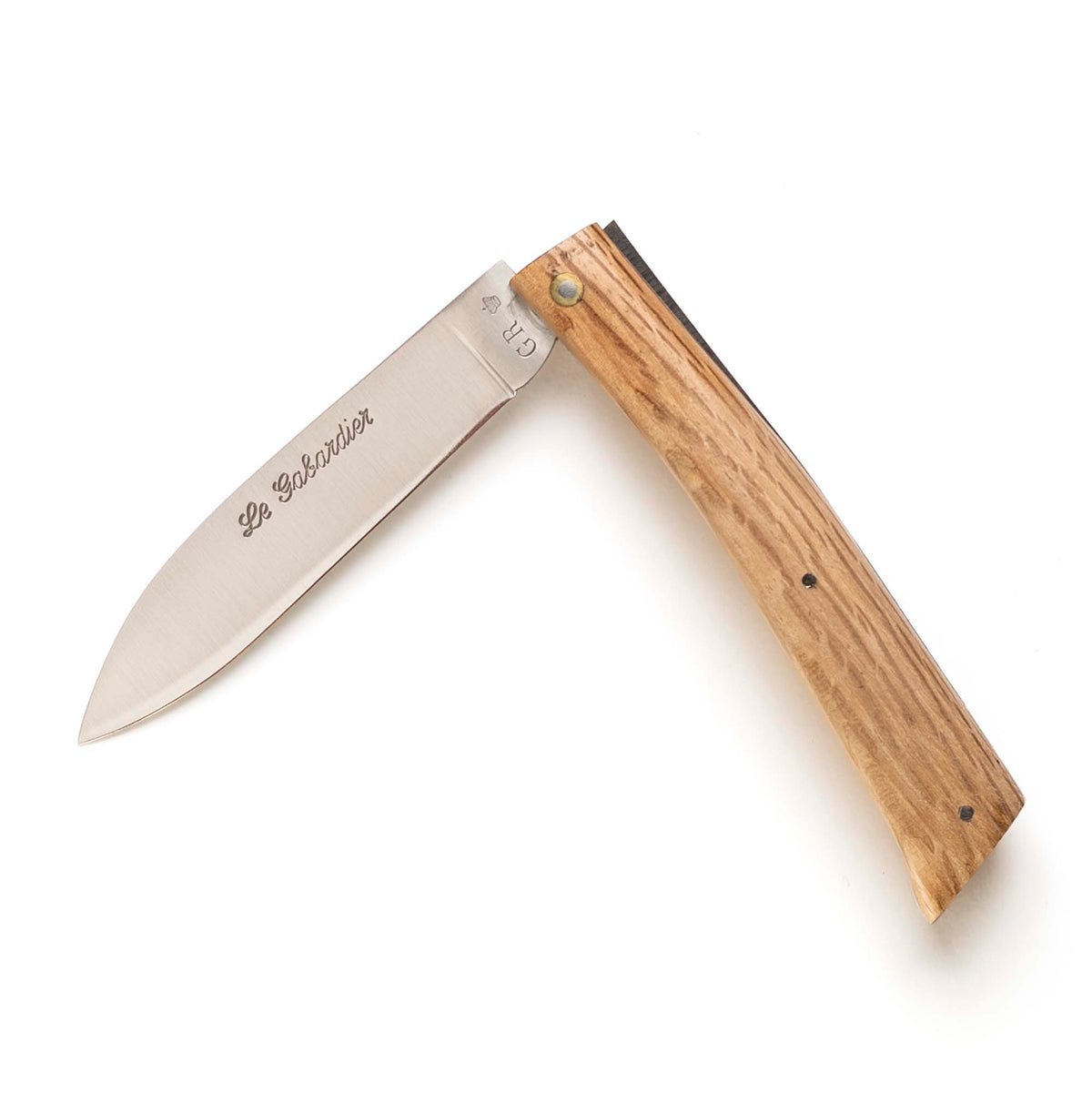 Le Gabardier folding knife by Thiers-Issard with oak handle, half open