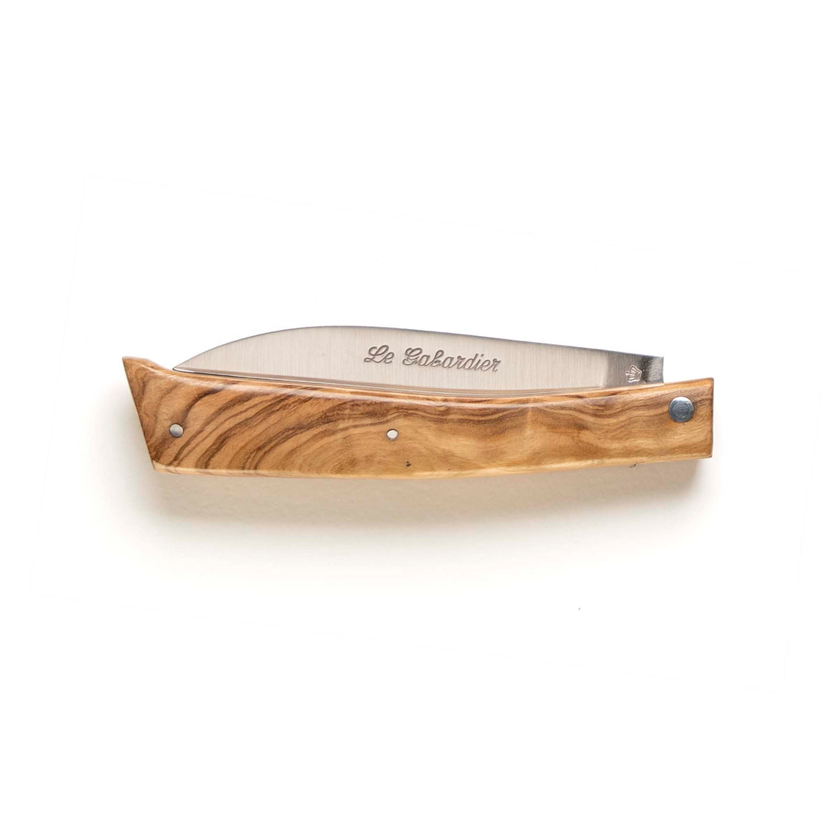 Le Gabardier folding knife by Thiers-Issard with olive wood handle, closed