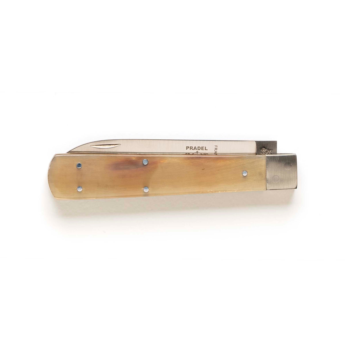 Pradel folding knife by Thiers-Issard with blond horn handle, closed