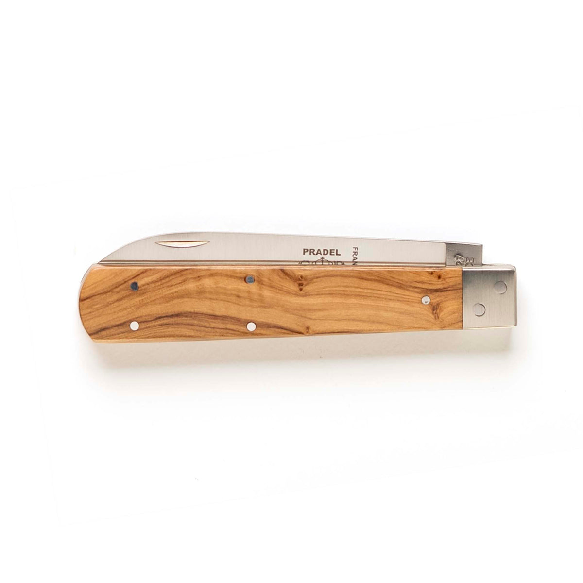 Pradel folding knife by Thiers-Issard with olive wood handle, closed